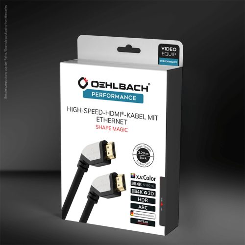 Oehlbach OB 42460 Shape Magic Performance High-Speed, nagy sebességű HDMI kábel ethernettel, 1,2 méter 