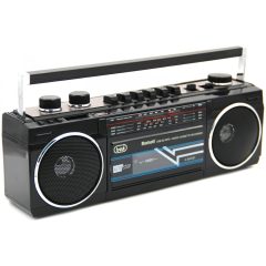   Trevi RR501 Hordozható kazettás rádió és MP3/USB lejátszó, Bluetooth funkcióval (fekete)