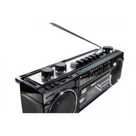   Trevi RR501 Hordozható kazettás rádió és MP3/USB lejátszó, Bluetooth funkcióval (fekete)