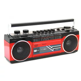   Trevi RR501 Hordozható kazettás rádió és MP3/USB lejátszó, Bluetooth funkcióval (piros)