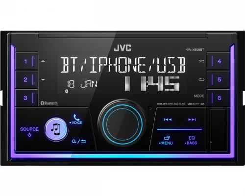 JVC KW-X850BT 2 DIN méretű Bluetooth autórádió
