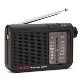   Aiwa RS-55BK  Klasszikus kisrádió textil tartóval és fém házas fülhallgatóval