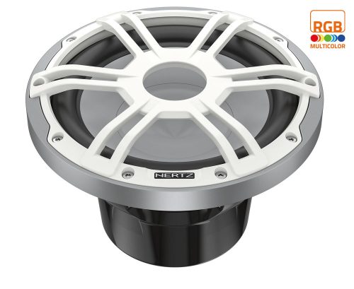 Hertz HMS 10 S4-LD-SW Vízálló hajós/motor/powersport 25cm-es LED-es mélynyomó fehér színben