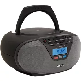   Aiwa BBTU-400BK Hordozható CD rádió, Bluetooth, USB bemenettel, órával és ébresztőórával