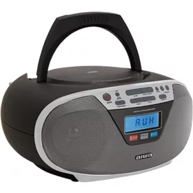   Aiwa BBTU-400SL Hordozható CD rádió, Bluetooth, USB bemenettel, órával és ébresztőórával