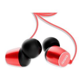   Aiwa ESTM-30RD Ultrakompakt dinamikus vezetékes fülhallgató mobiltelefon kihangosítással 