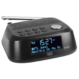   Trevi RC 80D4 DAB Black Asztali óra, FM és DAB+ rádióval, ébresztő funkcióval és fejhallgató kimenettel