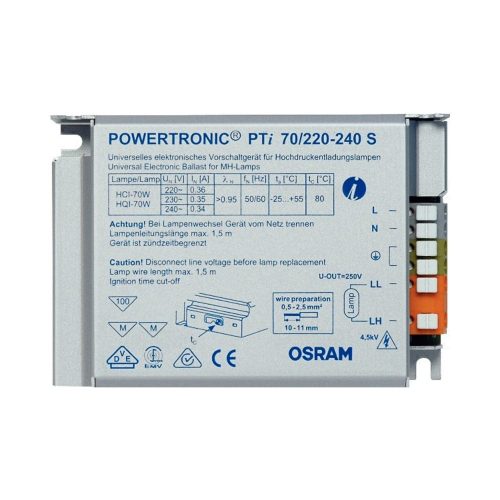 Osram Powertronic PTI 70 220-240 S VS20 Fémhalogén Előtét