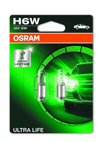 Osram Ultra Life H6W 12V 6W jelzőizzó, duó csomag - 64132ULT-02B