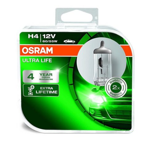 Osram Ultra Life H4 12V 60/55W P43t autó izzó, duó csomag - 64193ULT-HCB
