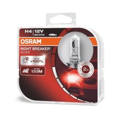   Osram Night Breaker Silver H4 12V 60/55W +100% autó izzó, duó csomag - 64193NBS-HCB