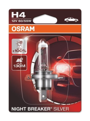 Osram Night Breaker Silver H4 12V 60/55W +100% autó izzó - 64193NBS-01B