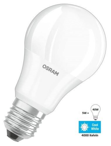 OSRAM Value CLA40 E27 5W (40W) 470lm 4000K hideg fehér kisgömb LED