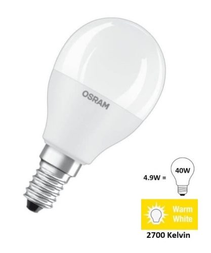 OSRAM Value CLP40 E14 4,9W (40W) 2700K meleg fehér 470lm LED