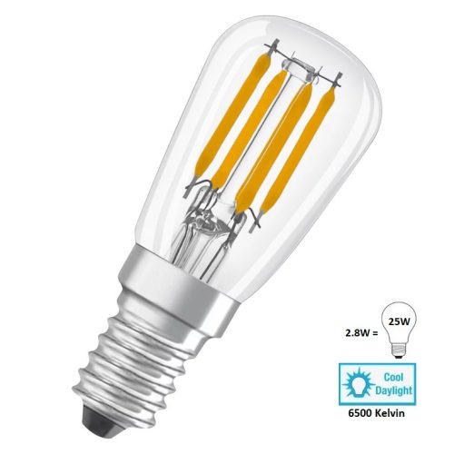 Osram Parathom Special E14 T26 2,8W (25W) 6500K hideg fehér 300° LED (#hűtőgép izzó)