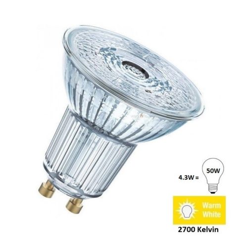 Osram Value GU10 4,3W (50W) 2700K meleg fehér 36° LED