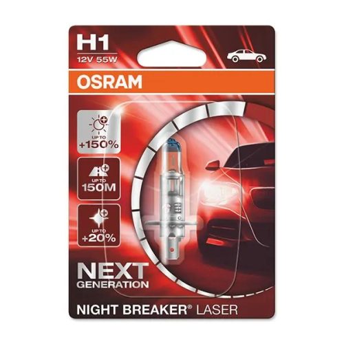 Osram Night Breaker Laser H1 12V 55W +150% autó izzó - 64150NL-01B