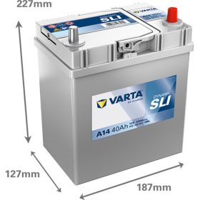   Varta Dynamic SLI 12V 40Ah 330A Jobb+ ázsia autó akkumulátor (A14)-540126