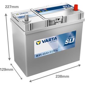   Varta Dynamic SLI 12V 45Ah 330A Jobb+ ázsia autó akkumulátor (B31)-545155
