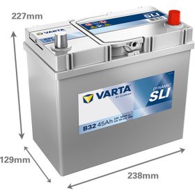   Varta Dynamic SLI 12V 45Ah 330A Jobb+ ázsia autó akkumulátor (B32)-545156