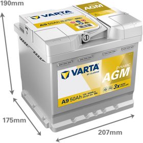   Varta Dynamic AGM 12V 50Ah 540A Jobb+ autó akkumulátor (A9) - 550901