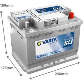   Varta Promotive SLI 12v 55Ah 420A Jobb+ teherautó akkumulátor (C20) - 555064