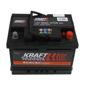   Kraftmann 12V 55ah 470A jobb+ autó akkumulátor (VARTA GYÁRTÁS)