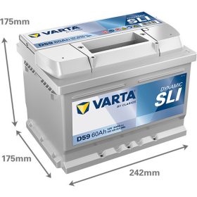   Varta Dynamic SLI 12V 60Ah 540A Jobb+ autó akkumulátor (D59)-560409