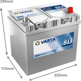   Varta Dynamic SLI 12V 60Ah 540A Jobb+ ázsia autó akkumulátor (D47)-560410