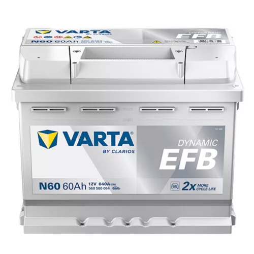 Varta Dynamic EFB 12V 60Ah 640A Jobb+ autó akkumulátor (N60)-560500