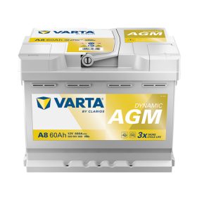   Varta Dynamic AGM 12V 60Ah 680A Jobb+ autó akkumulátor (A8) - 560901