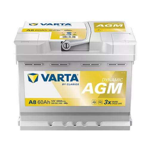 Varta Dynamic AGM 12V 60Ah 680A Jobb+ autó akkumulátor (A8) - 560901