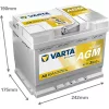 Varta Dynamic AGM 12V 60Ah 680A Jobb+ autó akkumulátor (A8) - 560901