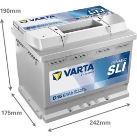   Varta Dynamic SLI 12V 63Ah 610A Jobb+ autó akkumulátor (D15)-563400