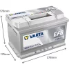 Varta Dynamic EFB 12V 65Ah 650A Jobb+ autó akkumulátor (D54)-565500