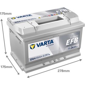   Varta Dynamic EFB 12V 65Ah 650A Jobb+ autó akkumulátor (D54)-565500