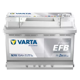   Varta Dynamic EFB 12V 70Ah 760A Jobb+ autó akkumulátor (N70)-570500