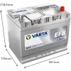 Varta Dynamic EFB 12V 72Ah 760A Jobb+ autó akkumulátor (N72)-572501
