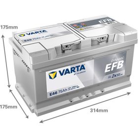   Varta Dynamic EFB 12V 75Ah 730A Jobb+ autó akkumulátor (E46)-575500