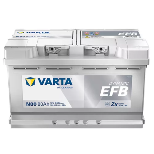 Varta Dynamic EFB 12V 80Ah 800A Jobb+ autó akkumulátor (N80)-580500