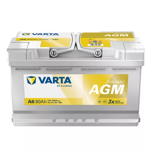 Varta Dynamic AGM 12V 80Ah 800A Jobb+ autó akkumulátor (A6) - 580901
