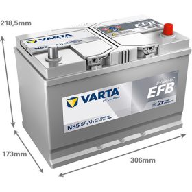   Varta Dynamic EFB 12V 85Ah 800A Jobb+ autó akkumulátor (N85)-585501