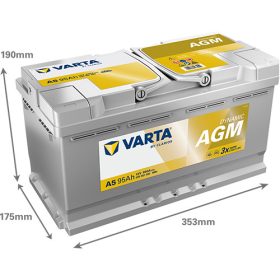   Varta Dynamic AGM 12V 95Ah 850A Jobb+ autó akkumulátor (A5) - 595901