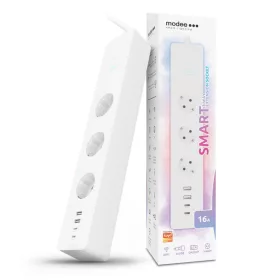   Modee Smart Elosztó 3 aljzat 1,5m, 16A, USB port - MSC-SC3W1