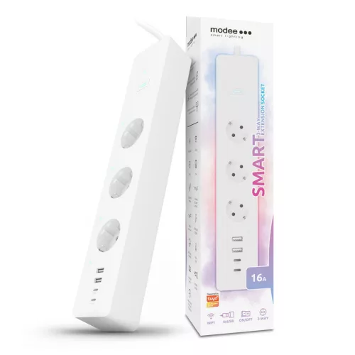 Modee Smart Elosztó 3 aljzat 1,5m, 16A, USB port - MSC-SC3W1