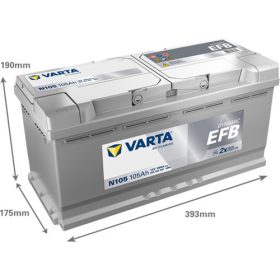   Varta Dynamic EFB 12V 105Ah 950A Jobb+ autó akkumulátor (N105)-605500