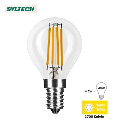 Sylvania SYLTECH E14 4,5W (40W) 2700K meleg fehér filement LED