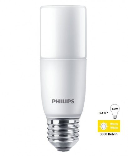 Philips Stick (T38) E27 9,5W (68W) 3000K meleg fehér LED