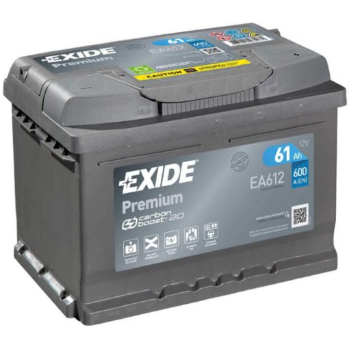 EXIDE Premium 12V 61Ah 600A jobb+ autó akkumulátor