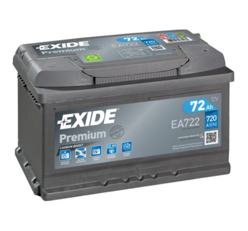 EXIDE Premium 12V 72Ah 720A jobb+ autó akkumulátor